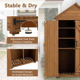 ZNTS 39.56"L x 22.04"W x 68.89"H Outdoor Storage Cabinet Garden Wood Tool Shed Outside Wooden Closet with 38532261