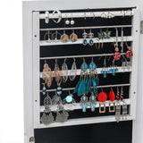ZNTS Full Wooden Wall Mounted 4-Layer Shelf With Inner 3-Color LED Light Jewelry Storage 05972429