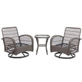 ZNTS 3 Pieces Outdoor Swivel Rocker Patio Chairs, 360 Degree Rocking Patio Conversation Set with W640142357