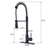 ZNTS Single Handle Commercial Modern Matte Black Spring High Arc Kitchen Faucet W121762456