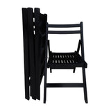 ZNTS Furniture Slatted Wood Folding Special Event Chair - black, Set of 4, FOLDING CHAIR, FOLDABLE STYLE W49553509
