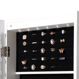 ZNTS Fashion Simple Jewelry Storage Mirror Cabinet With LED Lights Can Be Hung On The Door Or Wall W40718042