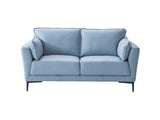 ZNTS ACME Mesut Loveseat, Light Blue Top Grain Leather & Black Finish LV02388