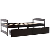 ZNTS Twin size platform bed, with two drawers, espresso WF195910AAP