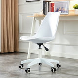 ZNTS Modern Home Office Desk Chairs, Adjustable 360 &deg;Swivel Chair Engineering Plastic Armless Swivel W115155825