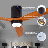 ZNTS 52 Inch Solid Wood Ceiling Fans with Lights W1891134116