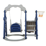 ZNTS Kids Swing and Slide Set 3-in-1 Slide with Basketball Hoop for Indoor and Outdoor Activity W2181139446