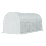 ZNTS Walk-In Tunnel Greenhouse, Large Garden Hot House Kit with 6 Roll-up Windows & Roll Up Door 15' 7' 22733022