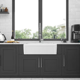 ZNTS Whitehouse Sink - 30 inch Kitchen Sink Apron-front White Ceramic Reversible Single Bowl Kitchen W124352755