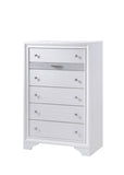ZNTS Matrix Traditional Style 5 Drawer Chest made with Wood in White color 808857990747