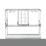 ZNTS Bar Cart Kitchen Bar&Serving Cart for Home Glass Holder and Wine Rack, 3-Tier Kitchen Trolley GHNDT-WRK1004A