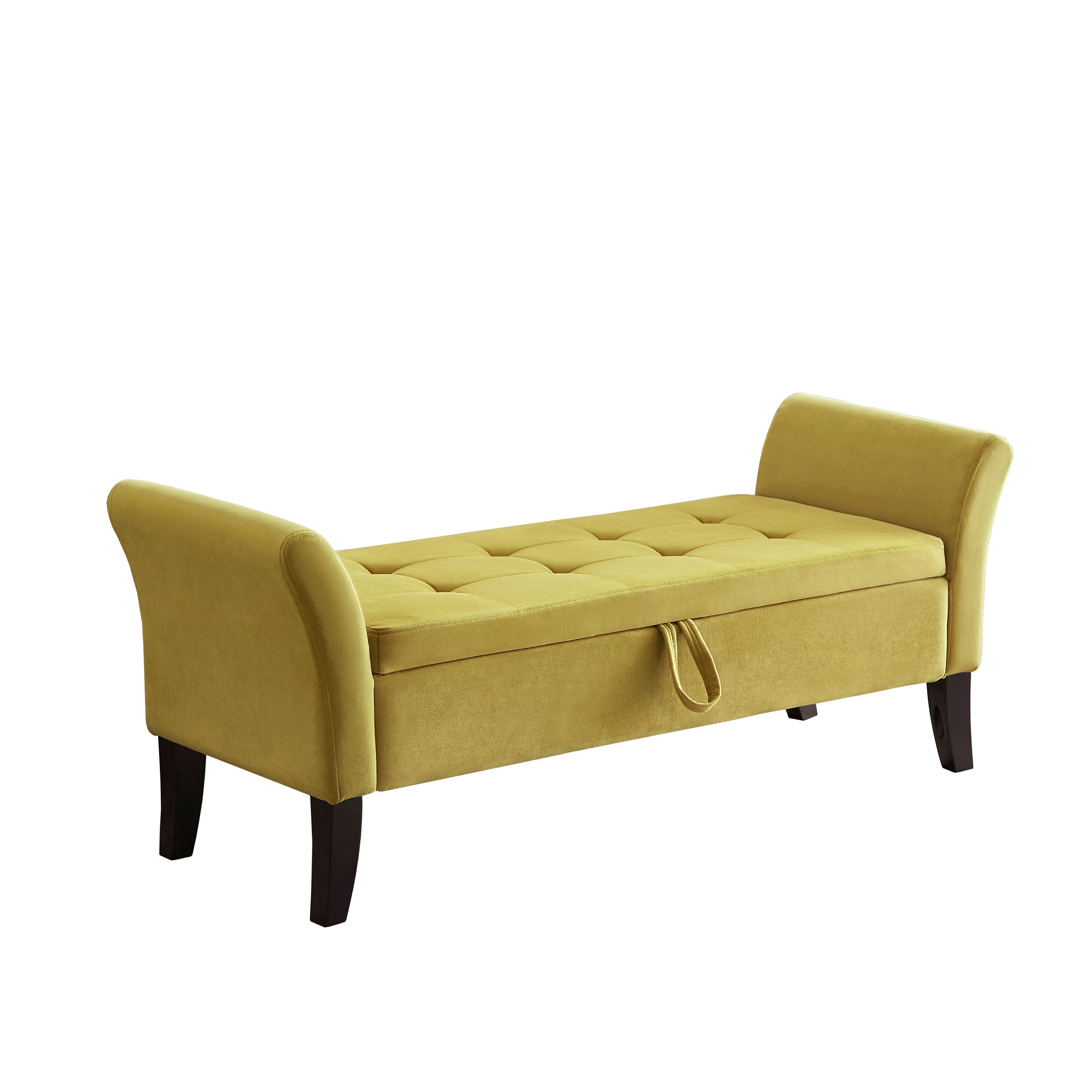ZNTS 51.5" Bed Bench with Storage Green Velvet W1097104008