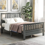 ZNTS Wood Platform Bed with Headboard and Footboard, Full WF192974AAE