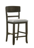 ZNTS 2pc Transitional Upholstered Counter Height Dining Chair Bar Stools Brown Finish Wooden Furniture B011P148061