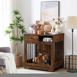 ZNTS Furniture Dog crate, indoor pet crate end tables, decorative wooden kennels with removable trays. W116257391