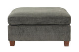 ZNTS 1pc OTTOMAN ONLY Grey Chenille Fabric Cocktail OTTOMAN Cushion Seat Living Room Furniture B011106632