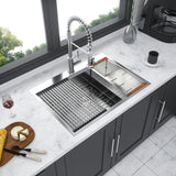 ZNTS 30 Drop Kitchen Sink - 30 inch Kitchen Sink Drop-in Topmount Single Bowl 16 Gauge Stainless Steel W124353892