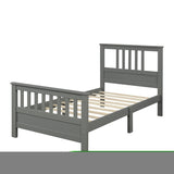 ZNTS Wood Platform Bed with Headboard and Footboard, Twin WF192972AAE