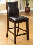 ZNTS Transitional Dining Room Counter Height Chairs Set of 2pc High Chairs only Brown Cherry Unique B011P156648