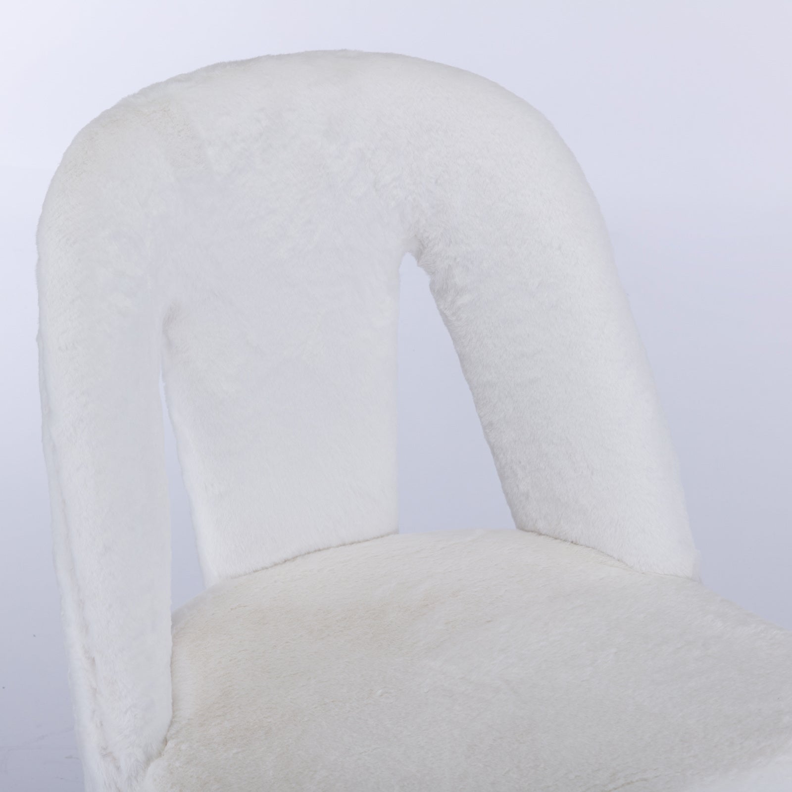 ZNTS A&A Furniture,Akoya Collection Modern | Contemporary Rabbit Fur Fibre Upholstered Dining Chair with W114391511