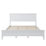 ZNTS Modern White Solid Wood Queen Platform Bed WF283525AAK