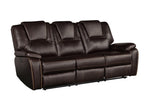 ZNTS Hong Kong Power Reclining Sofa made with Faux Leather in Brown 733569214310