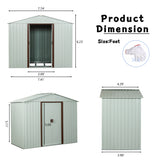 ZNTS 8ft x 4ft Outdoor Metal Storage Shed White YX48 W54071038