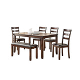 ZNTS Modern 6 Piece Dining Set, Brown B01682188