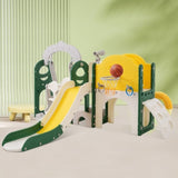 ZNTS Toddler Slide and Swing Set 8 in 1, Kids Playground Climber Slide Playset with Basketball Hoop PP321361AAL