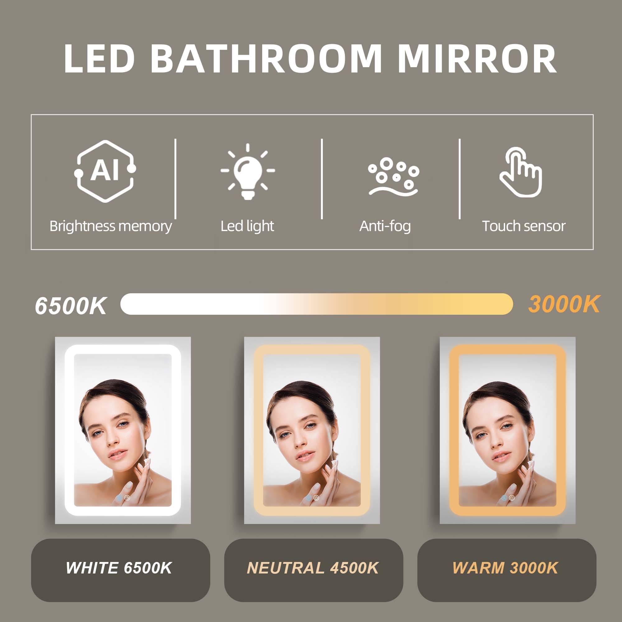 ZNTS 30x20 inch LED Bathroom Medicine Cabinet Surface Mounted Cabinets With Lighted Mirror White Right W995107192