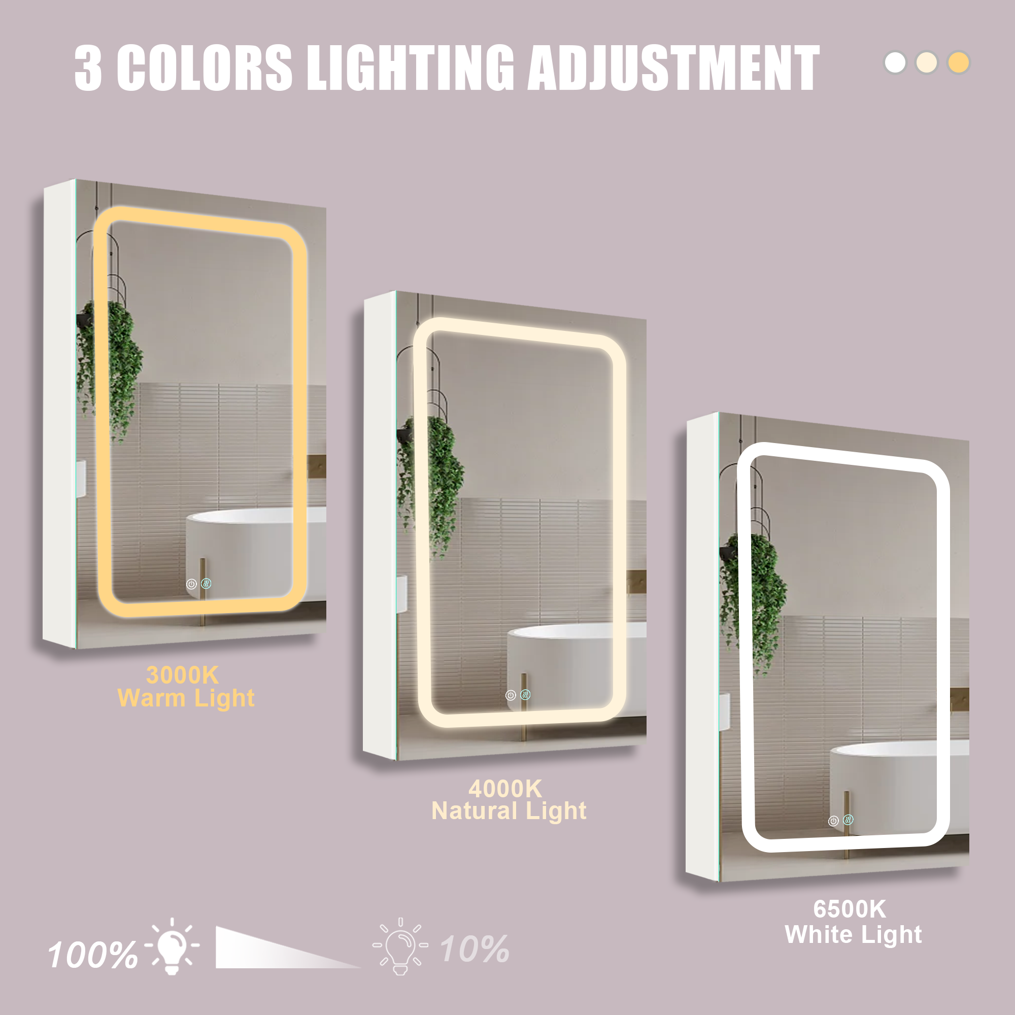 ZNTS 30x20 inch LED Bathroom Medicine Cabinet Surface Mounted Cabinets With Lighted Mirror White Left W995107195