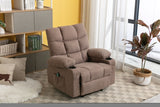 ZNTS Vanbow.Recliner Chair Massage Heating sofa with USB and side pocket 2 Cup Holders W1807105153