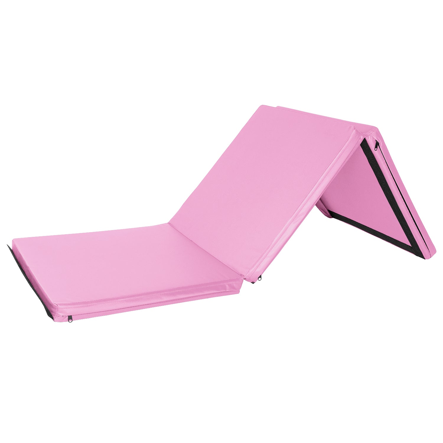 ZNTS 6'x2'x2" Tri-fold Gymnastics Yoga Mat with Hand Buckle Pink 03015881
