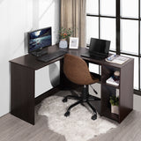 ZNTS 39.4" W x 47.2" D Corner Computer Desk L-Shaped Home Office Workstation Writing Study Table with 2 W131470738