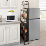 ZNTS 6-Tier Rolling Cart Gap Kitchen Slim Slide Out Storage Tower Rack with Wheels,6 W2167131061