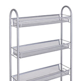 ZNTS Honeycomb Mesh Style Four Layers Removable Storage Cart Silver 65790696