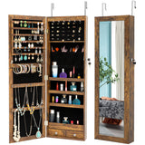 ZNTS Fashion Simple Jewelry Storage Mirror Cabinet With LED Lights Can Be Hung On The Door Or Wall W40719608