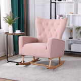ZNTS Baby Room High Rocking Chair Nursery Chair , Comfortable Rocker Fabric Padded Seat ,Modern High W136166449