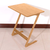 ZNTS 60x40x65cm Z-shaped Bamboo Sofa Side Table Sandal Wood Color 98328672