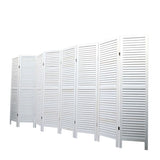 ZNTS Sycamore wood 8 Panel Screen Folding Louvered Room Divider - Old white W104158396