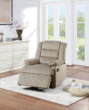 ZNTS Contemporary Beige Color Velvet Fabric Recliner Motion Recliner Chair 1pc Couch Manual Motion Plush B011P163843