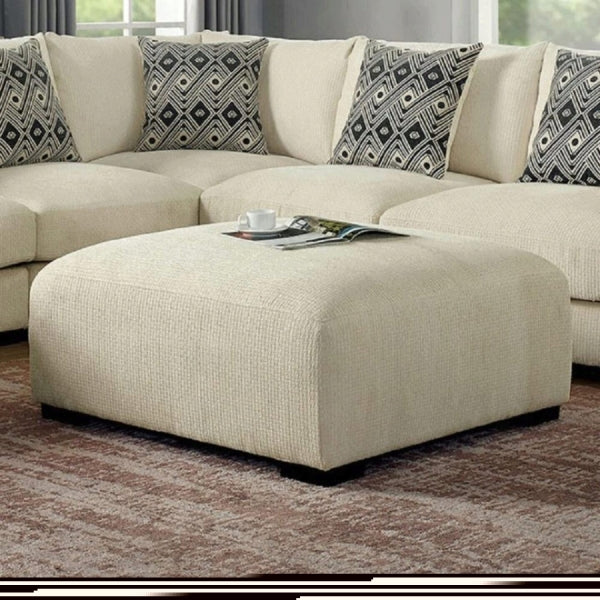 ZNTS Living Room Lounge Beige Chenille Fabric Comfort Cozy Plush Seat foam Wooden Legs 1pc B01179793