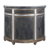 ZNTS ACME Rahma BAR TABLE Antique Ebony Top Grain Leather & Aluminum DN01019