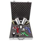 ZNTS HVLP Air Spray Gun Kit Green Auto Paint Car Basecoat Clearcoat Green Red Blue 06273819