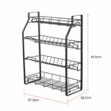 ZNTS Black Four Tier Kitchen Seasoning Storage Rack Counter Organizer Spice Rack Shelf for Seasoning 75215213