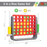 ZNTS Giant 4 In a Row Game Set, Outdoor and Indoor Game for Adults and Kids, Intelligent Toy,Red and Gray W2181142185