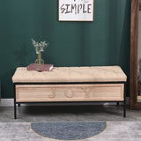 ZNTS Linen Upholstered Ottoman End of Bed Button Tufted Storage Benches for Bedroom, Living Room, Hallway W1757125900