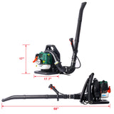 ZNTS OSAKAPRO 52CC 2-Cycle Gas Backpack Leaf Blower with extention tube,green W46551392