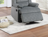 ZNTS Contemporary Dark Gray Color Velvet Fabric Recliner Motion Recliner Chair 1pc Couch Manual Motion B011P163845