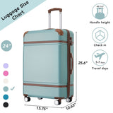 ZNTS 24 IN Luggage 1 Piece with TSA lock , Expandable Lightweight Suitcase Spinner Wheels, Vintage PP321685AAM